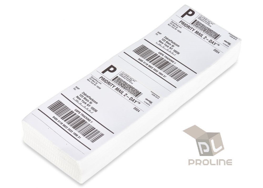 500 4×6 Fanfold Direct Thermal Shipping Labels for Zebra, Rollo, MUNBYN Printers