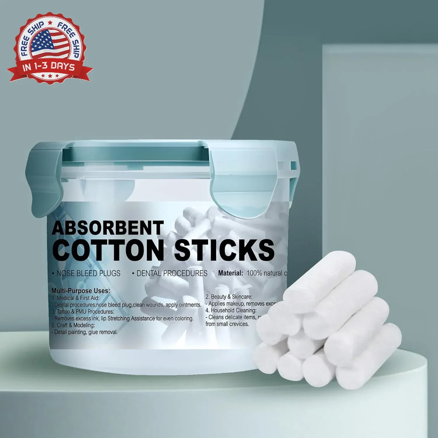 100Pcs Dental Cotton Rolls Nosebleed Plugs for Kids Adults Nose Bleed Stopper Hy