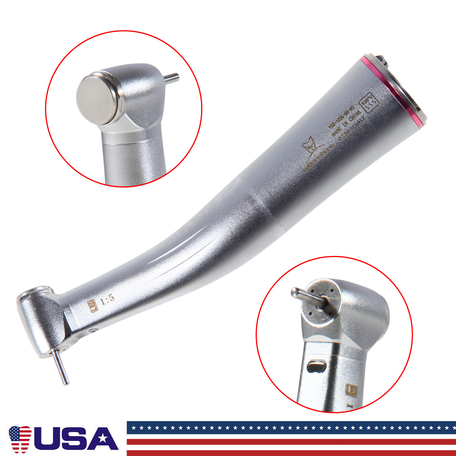 1-10 Pcs NSK Style Dental 1:5 LED Contra Angle Increasing Handpiece Inner OR