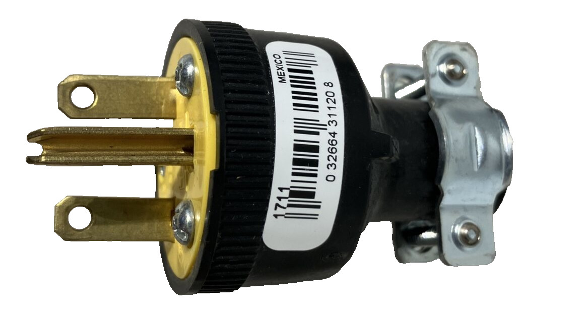 Cooper Straight Blade Rubber Plug NEMA 6-15P 15A 250V 1711 Bulk DISCOUNTS AVAIL