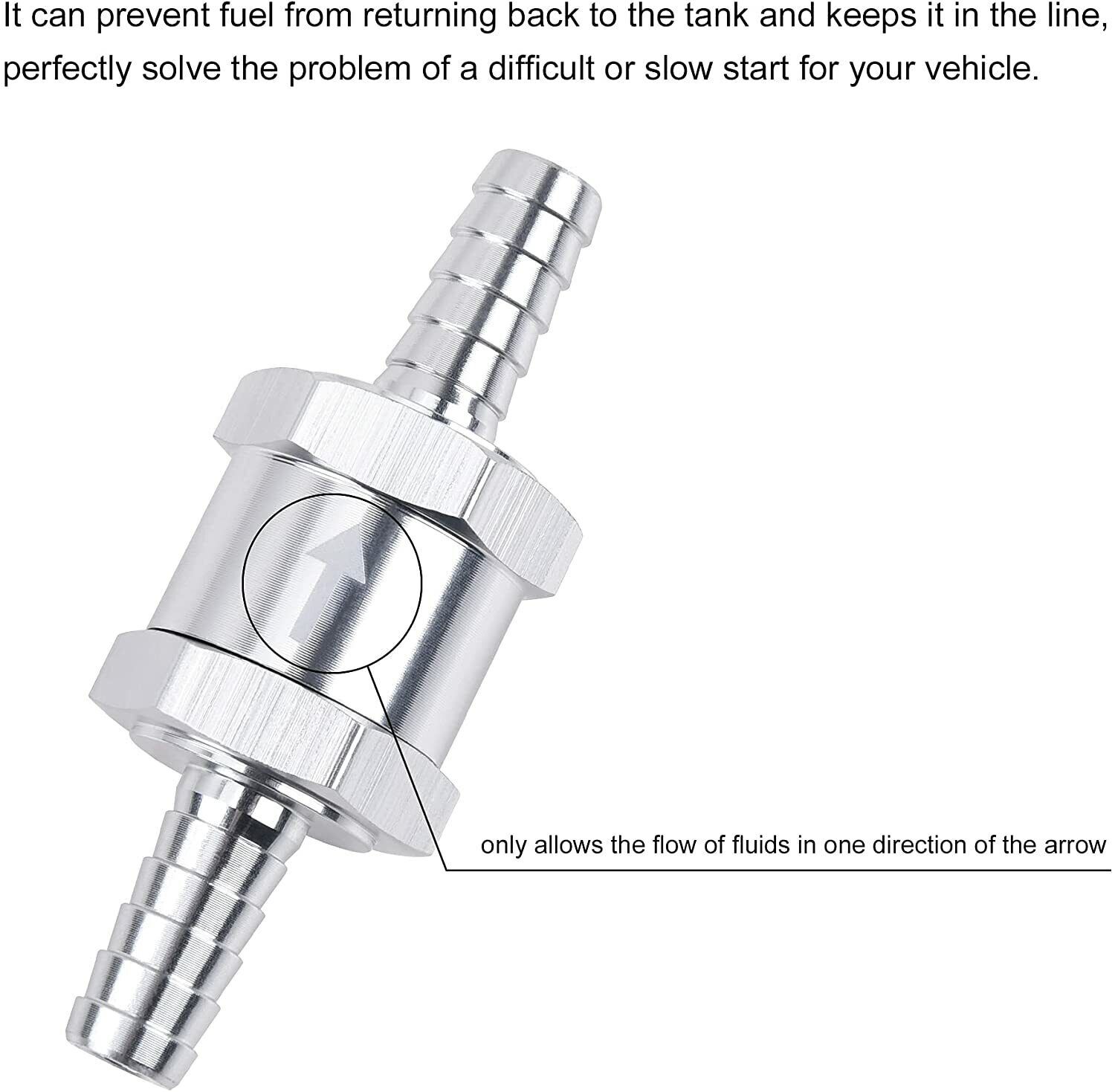 10mm 3/8″ Fuel Line Oil One Way Non Return Check Valve Petrol Diesel Liquid 120℃