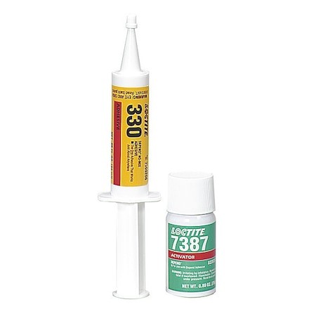 Loctite 1690727 Acrylic Adhesive, 25 Ml, Syringe, Yellow, 330 Series, 5 Min