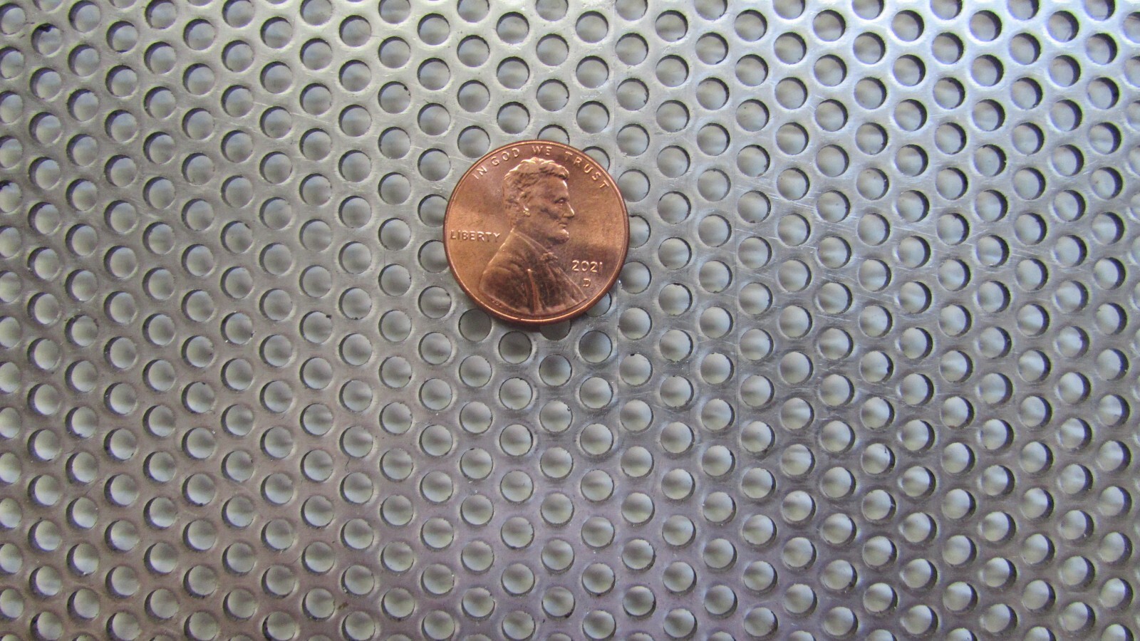 1/8″ HOLES—18 GAUGE 304 STAINLESS PERFORATED SHEET– 11″ X 24″