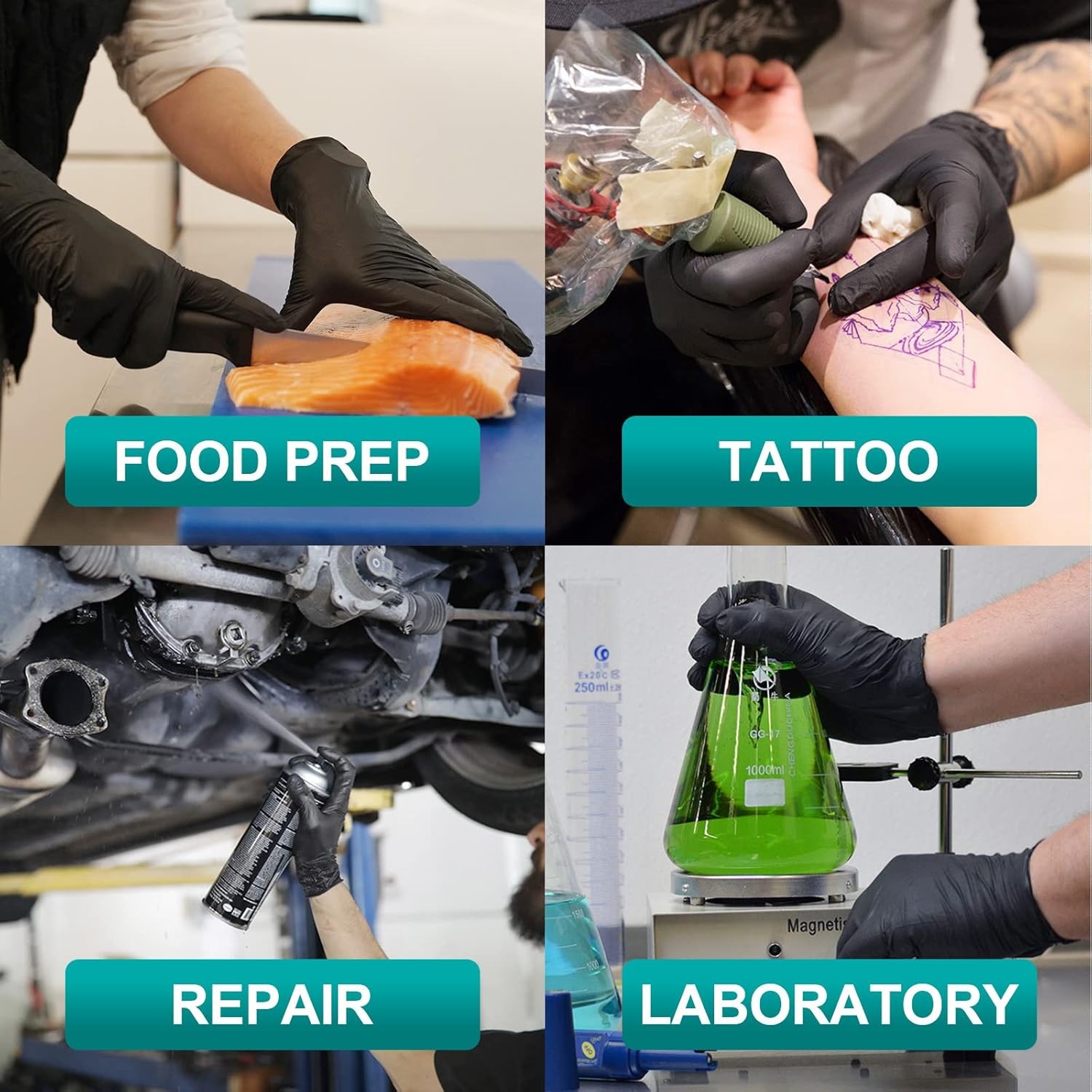 Vinyl Synthetic Exam Gloves, 4 Mil, Latex Free Disposable Gloves for Medical