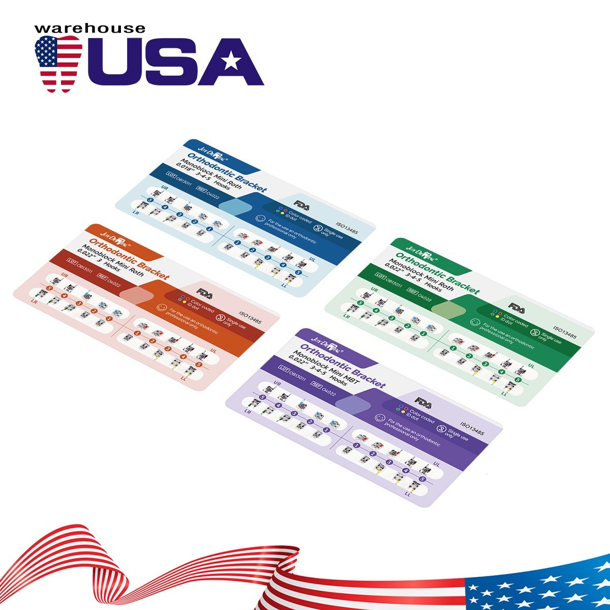 Dental Braces Metal Brackets Orthodontic Mini Roth/MBT .018/.022 Hooks 3-4-5