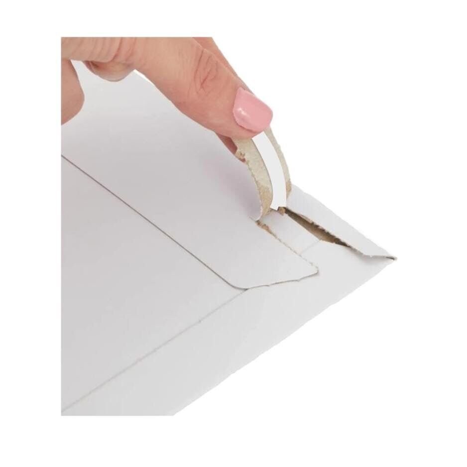25 – 12.75″ x 15″ White Rigid Stay Flats Self-Seal Cardboard Envelope Mailers