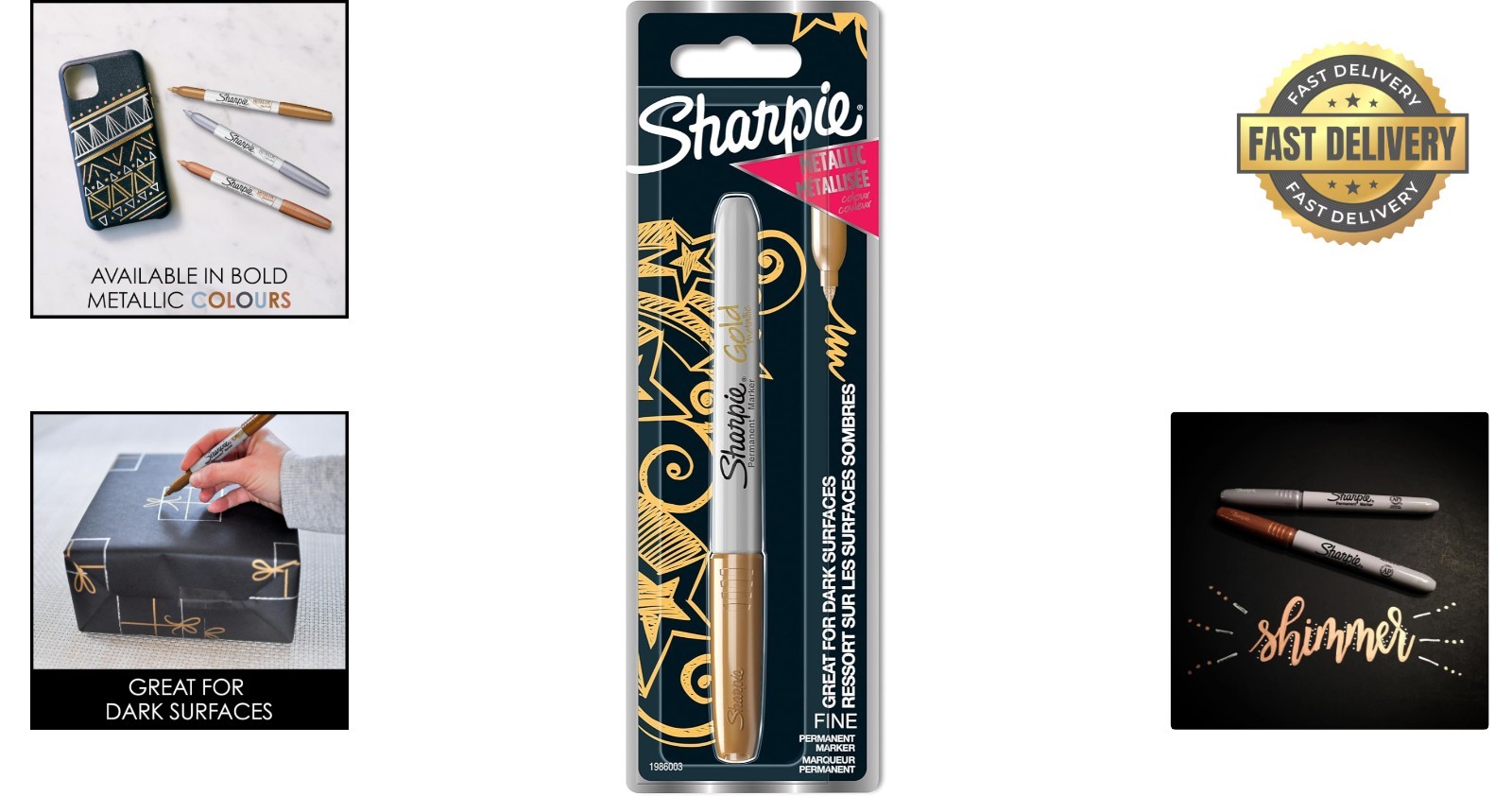 Metallic Gold Permanent Marker – Fade Resistant, Quick-Drying Performance