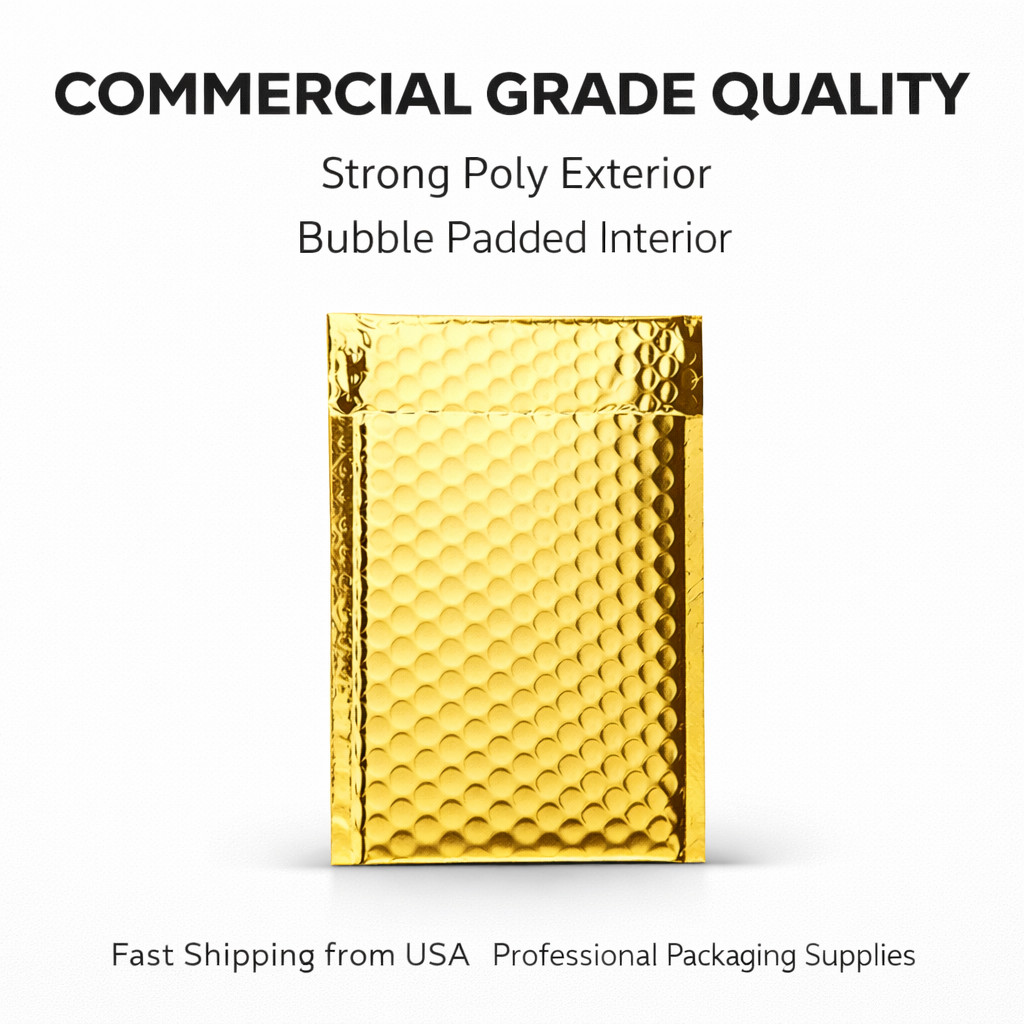 Gold Poly Bubble Mailers Self Seal Padded Shipping Envelopes Choose Size Qty