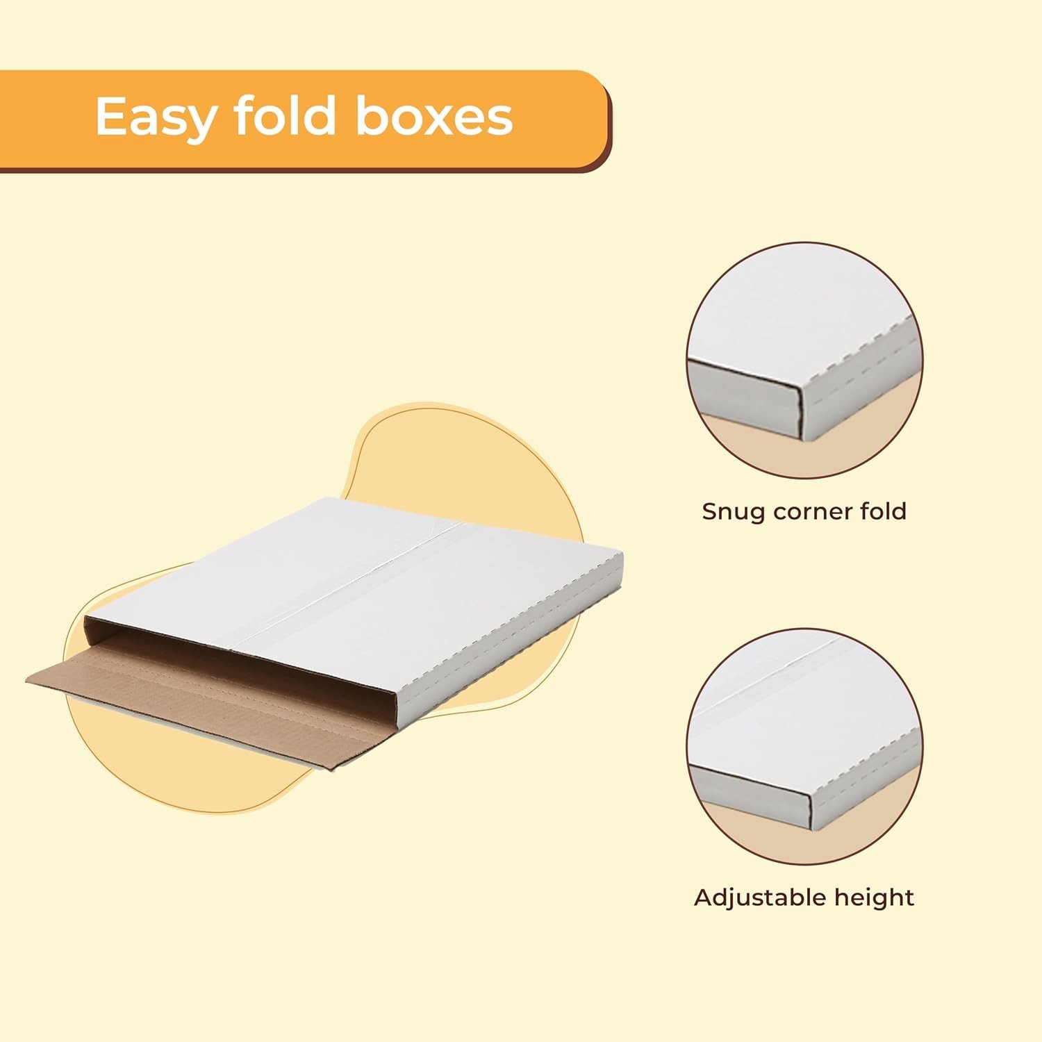 100 Pack LP Record Mailer Boxes 12.5×12.5x1in Adjustable Album Shipping Boxes