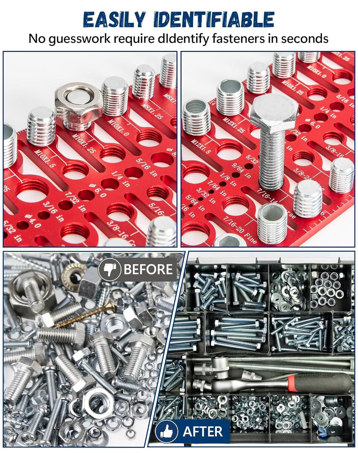55 Nut and Bolt Thread Checker Thread Checker Standard and Metric Bolt…