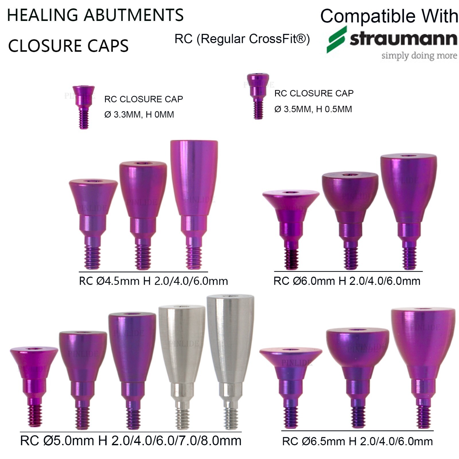 Dental Healing Cap Abutment Straumann ITI BL/BLT Compatible NC/RC Cover Screw