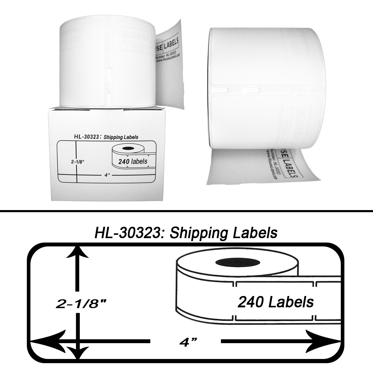 DYMO LW 30323 / 30573 Direct Thermal Shipping Labels – (40) Rolls – 2-1/8″ x 4″