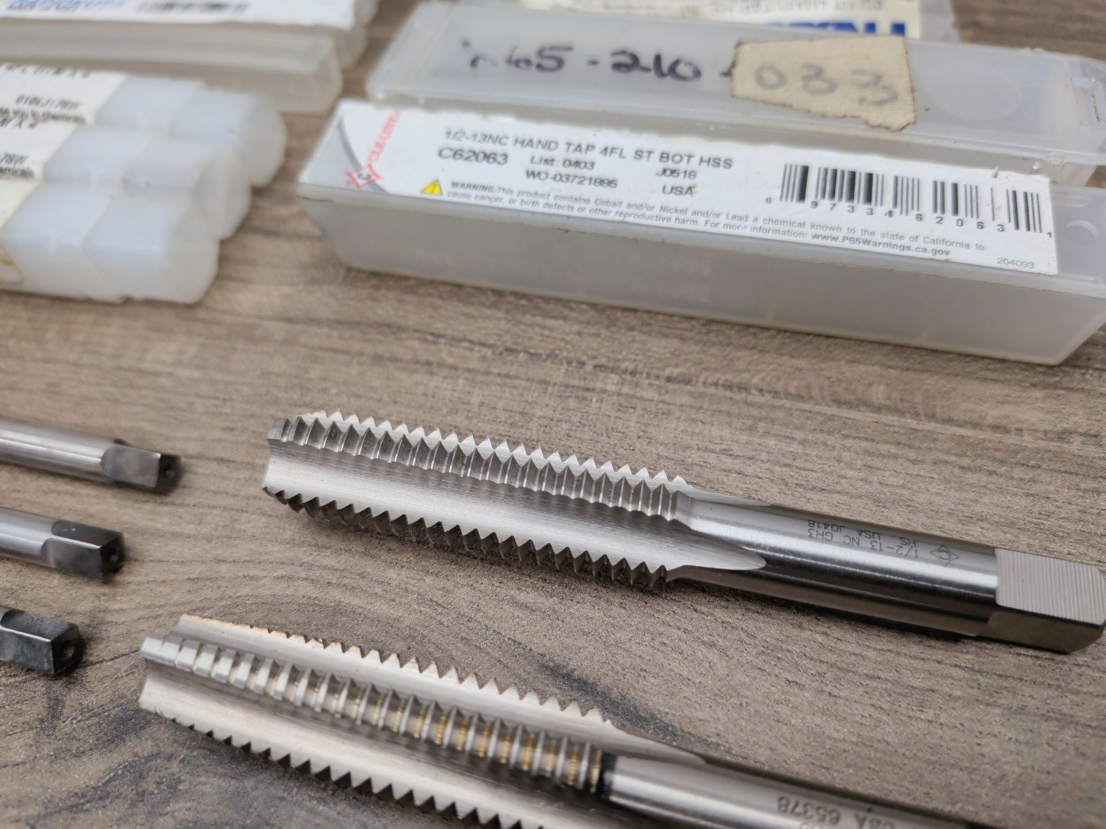 NOS LOT CLEVELAND, OSG BOTTOM TAPS, 1/2″-13 NC, 1/4″ -20 NC, 3/8″-16 NC, 22PCS