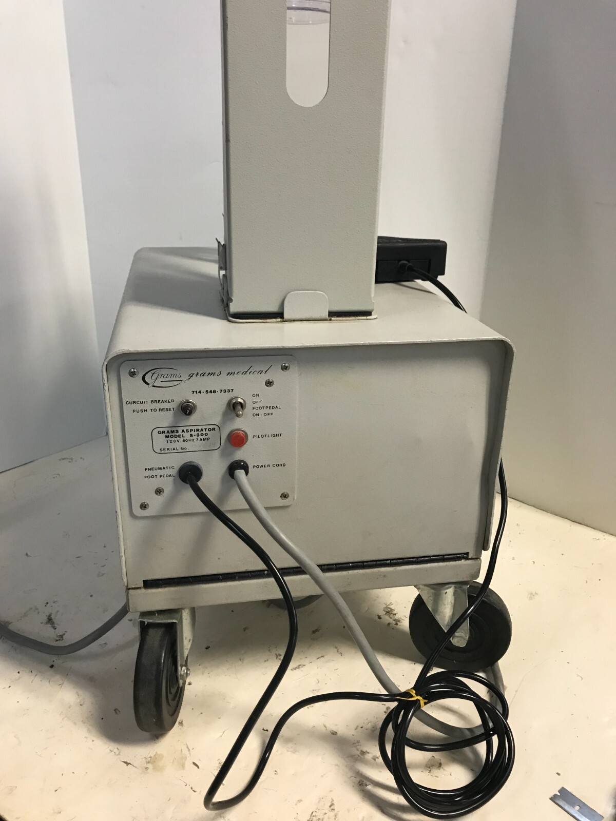 Grams Medical Aspirator S-300 with Foot Pedal TESTED with 30 days Warranty