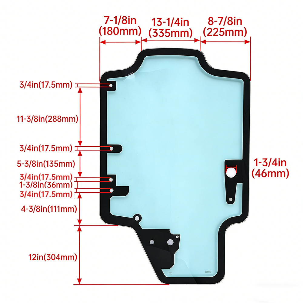 Cab Glass – Door Fits Case Skid Steer SV300 SV340 TR270 TR310 TR320 TR340