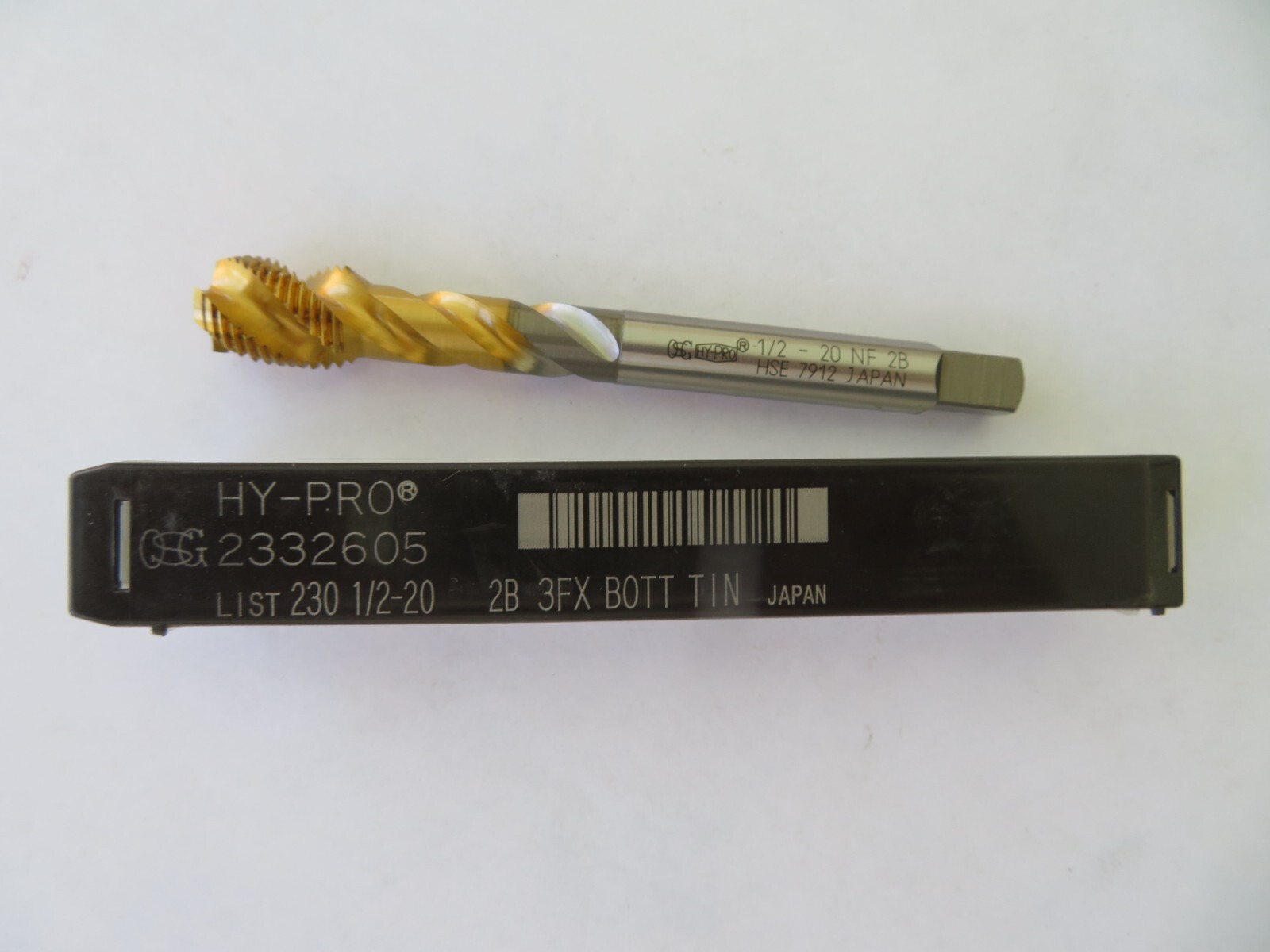 OSG HY-PRO 1/2-20 2B Fast High Spiral 3 Flutes TiN Coated Bottom Tap 2332605