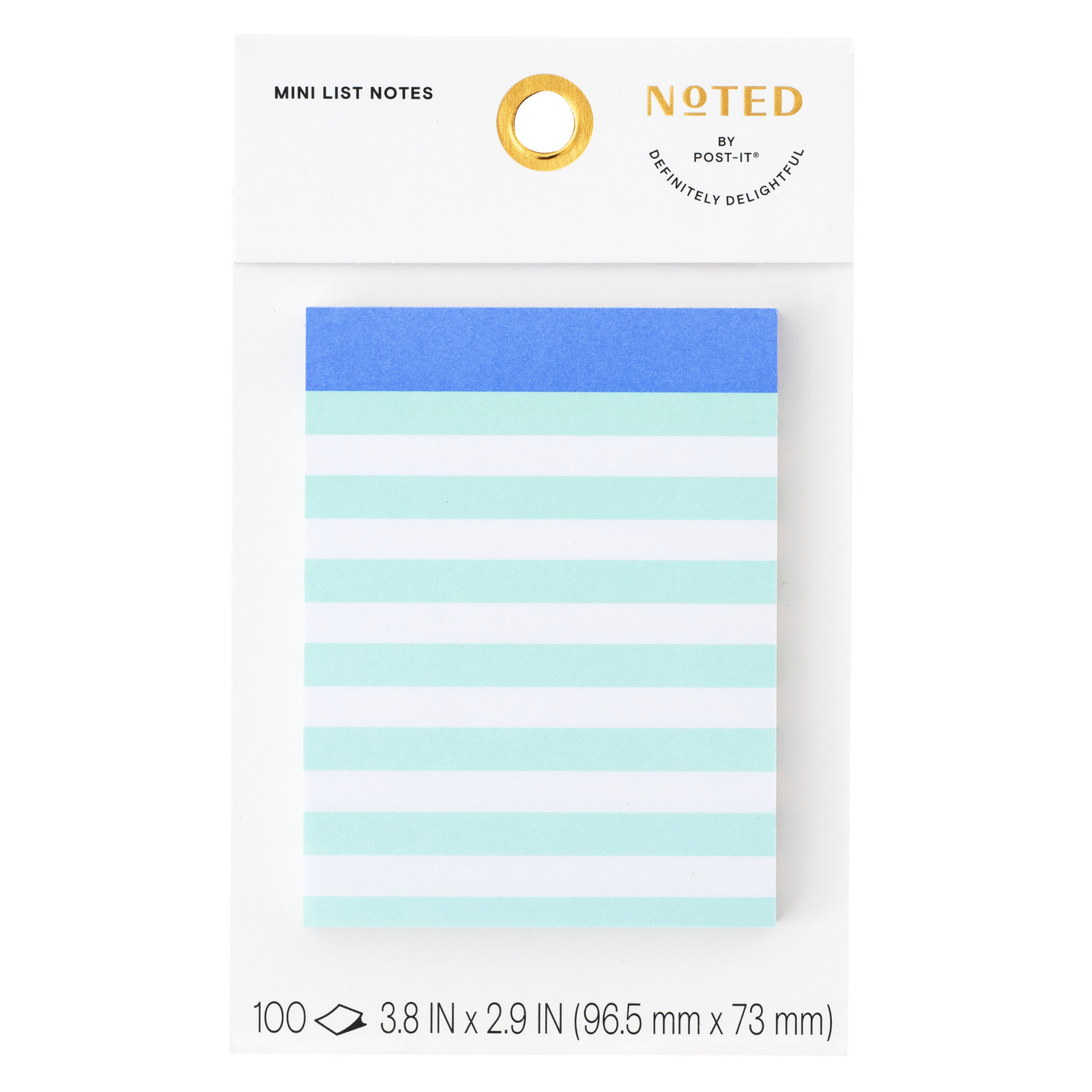 Post-it Noted Mini List Notes: 4 in. x 2.9 in. (Stripe Green) *100-sheets per pa