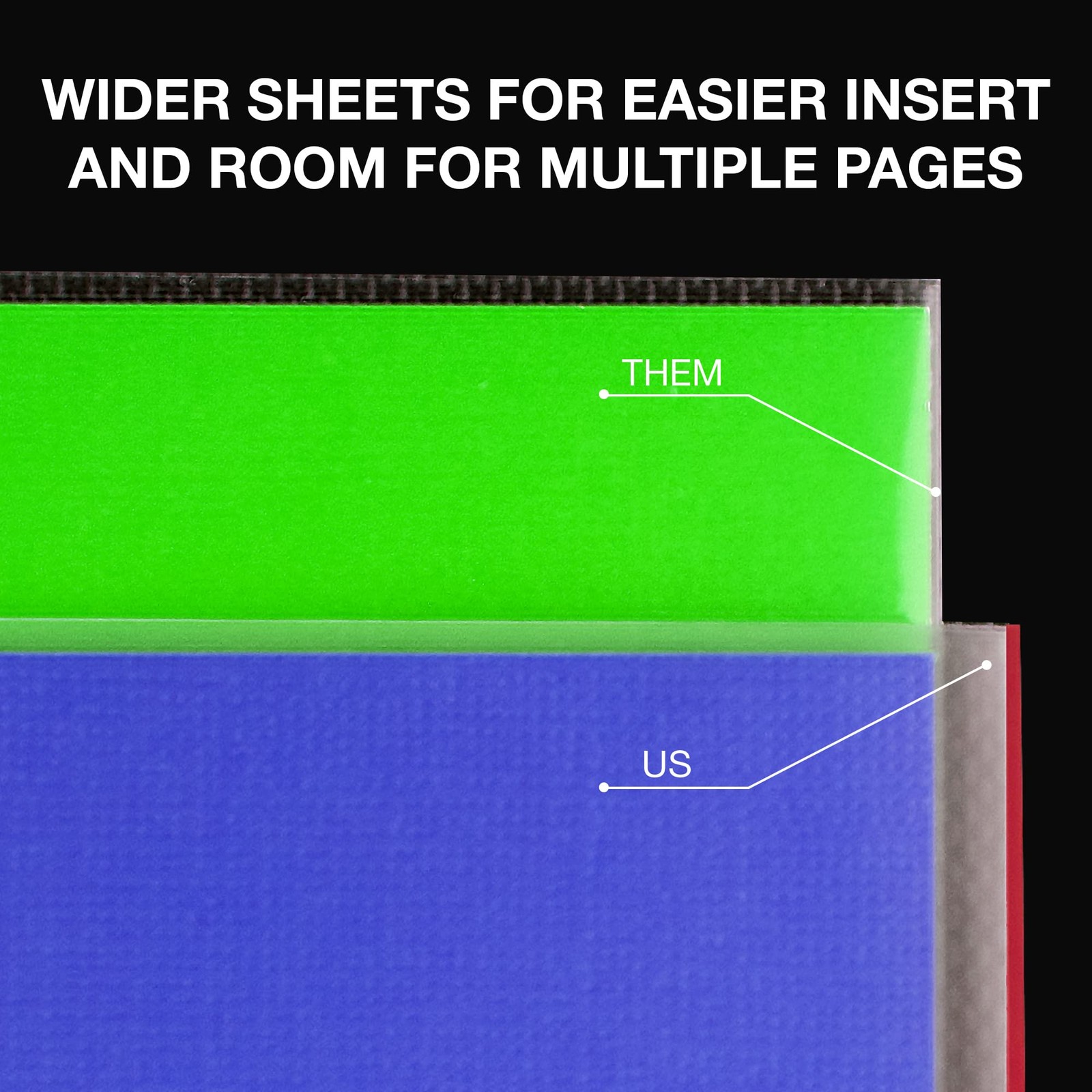Color Edge Sheet Protectors 8.5 x 11 Inch Page Protectors 3 Ring Binder Standard