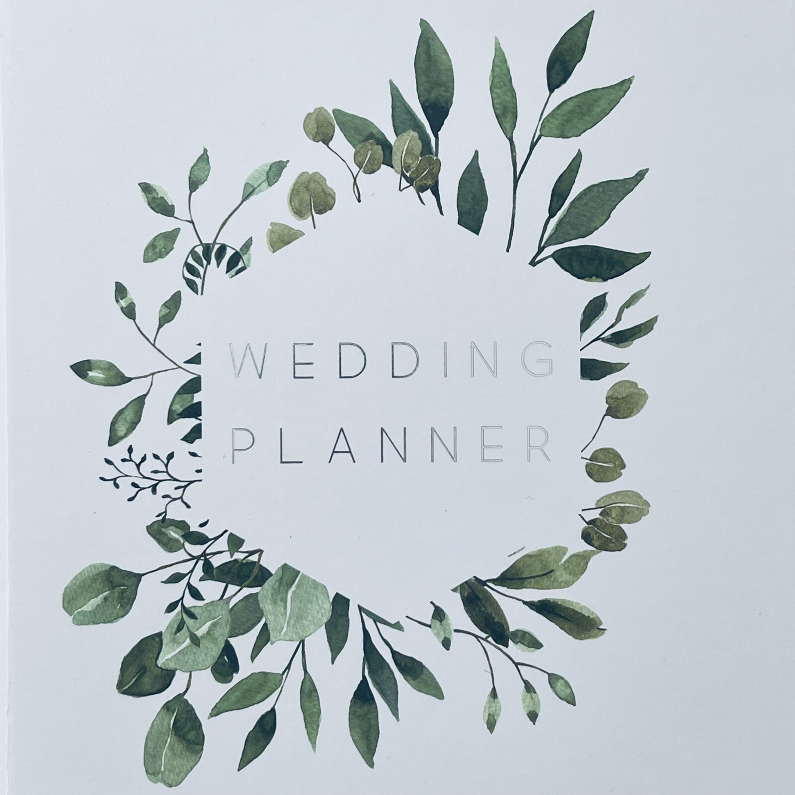 Wedding Planner White & Leaves Organizer Guide Book for The Bride To Be