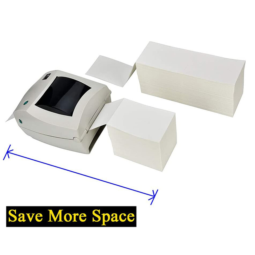 500 Fanfold 4 x 6 Direct Thermal Labels Shipping Labels For Zebra & Rollo USA