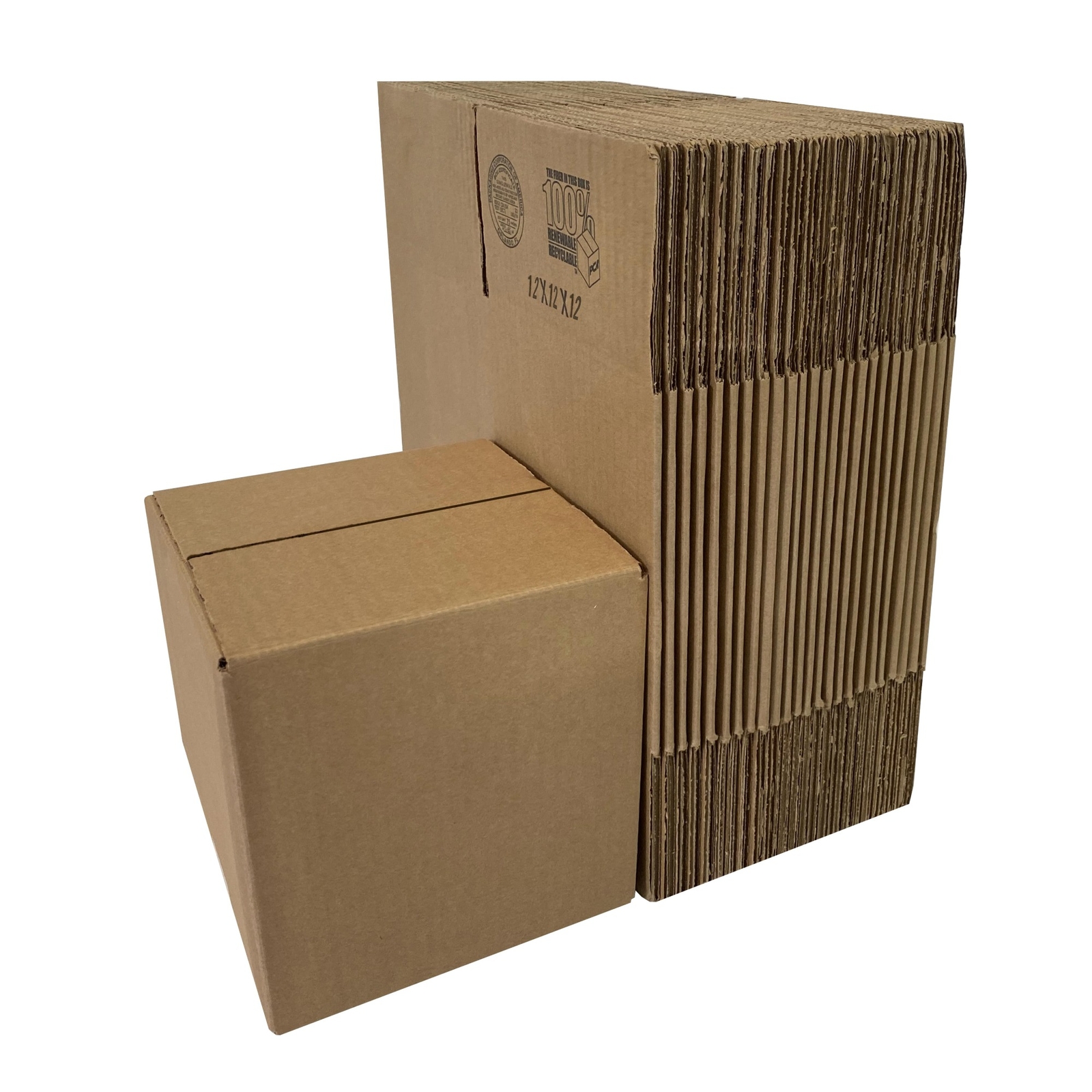 UOFFICE Bundle of 25 Corrugated Boxes 12″ x 12″ x 12″ Cube Boxes