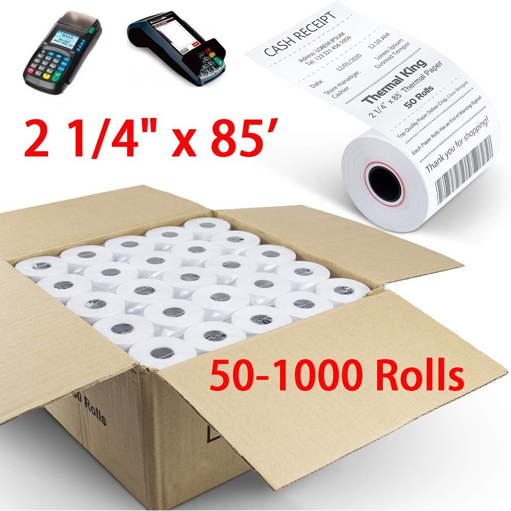50 Rolls 2 1/4″ x 85′ Thermal Paper Credit Card Cash Register POS Receipt Paper