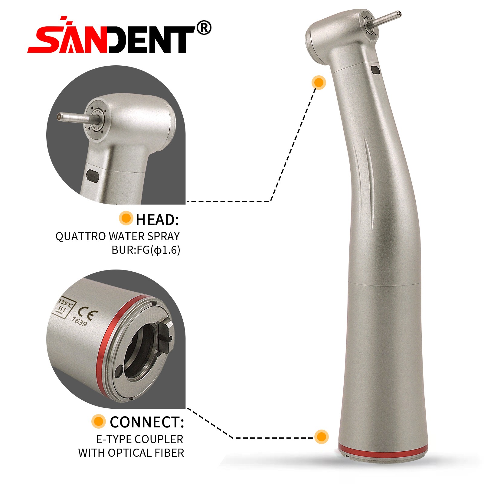 10*NSK Style Dental High Speed Turbine Handpiece with Quick Coupler Swivel 4Hole
