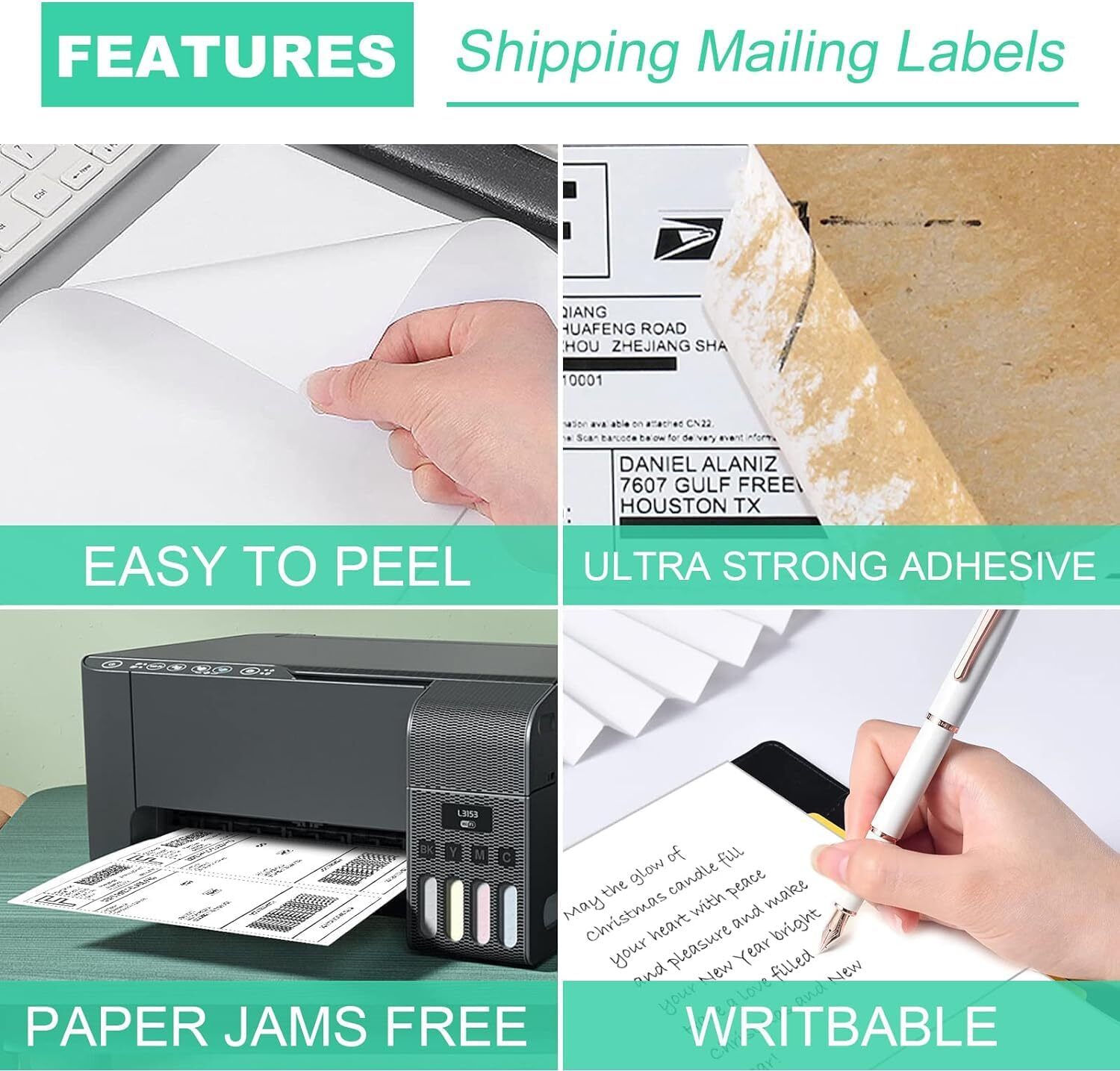 50-1000 Half Sheet Shipping Labels Page 8.5×5.5 Self Adhesive Round 2 Per Sheet