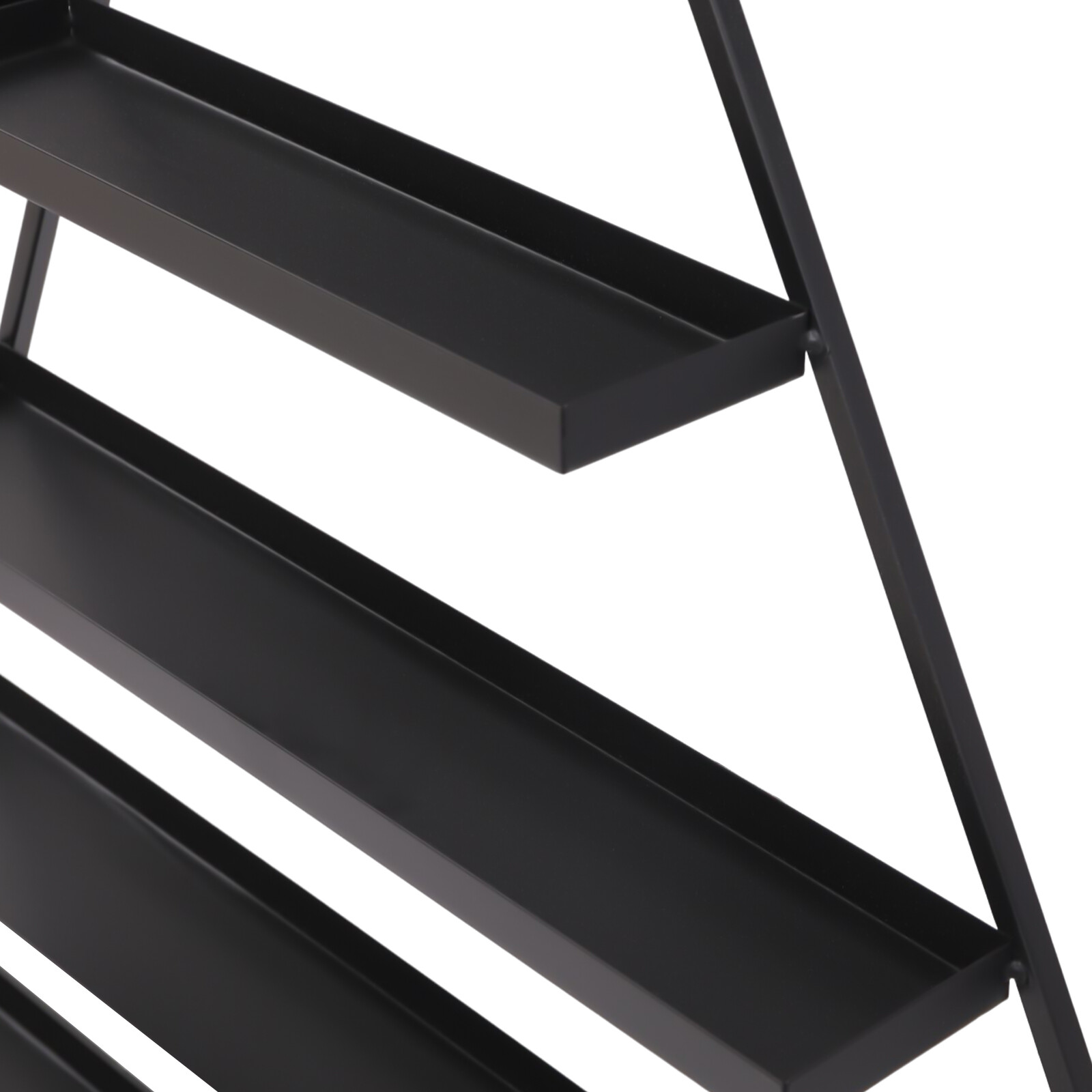 Black 5 Tiers Wall-Mount Metal Nail Polish Display Racks Floating Perfume Racks