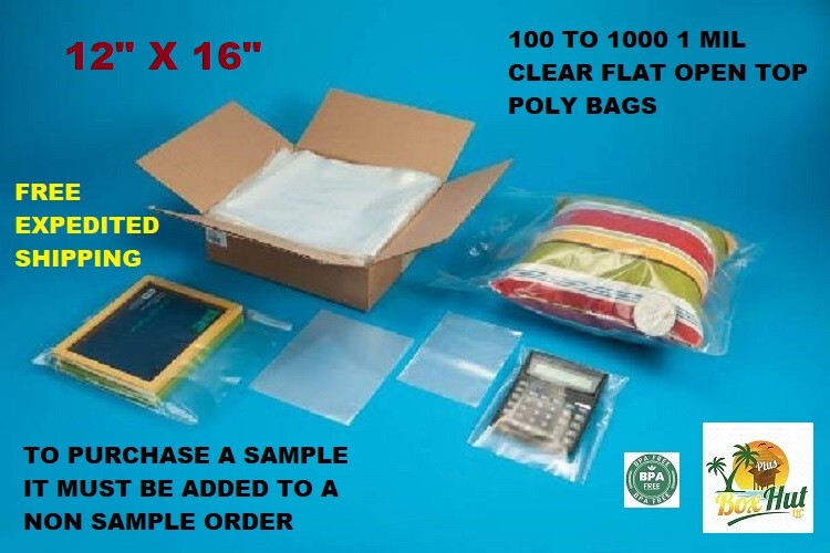 100 to 1000 12×16 1 MIL Lay Flat Clear Open Top End Poly Plastic Bags 1Mil
