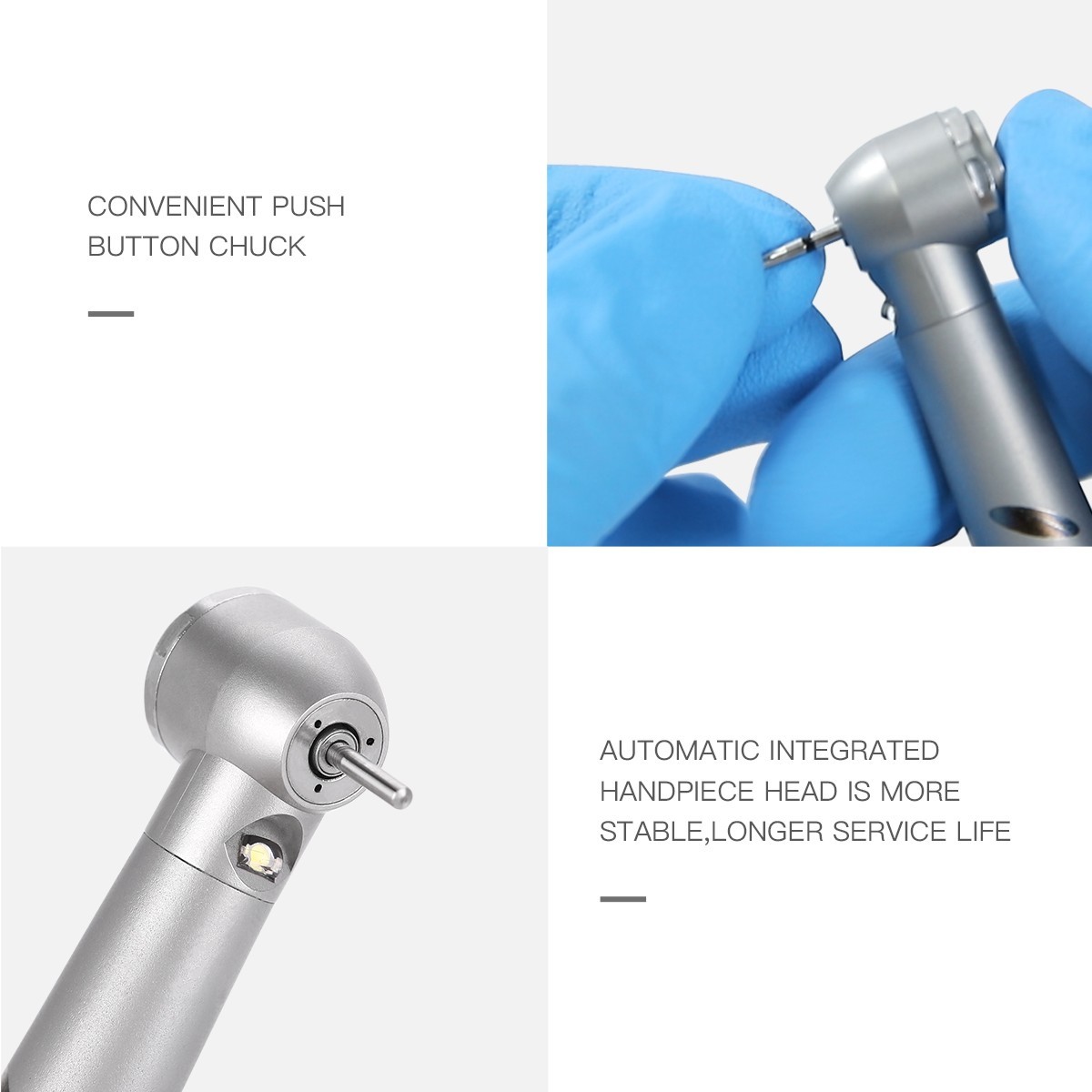 AZDENT Dental (Optic LED E-generator ) High Speed Handpiece Air Turbine 4/2Holes