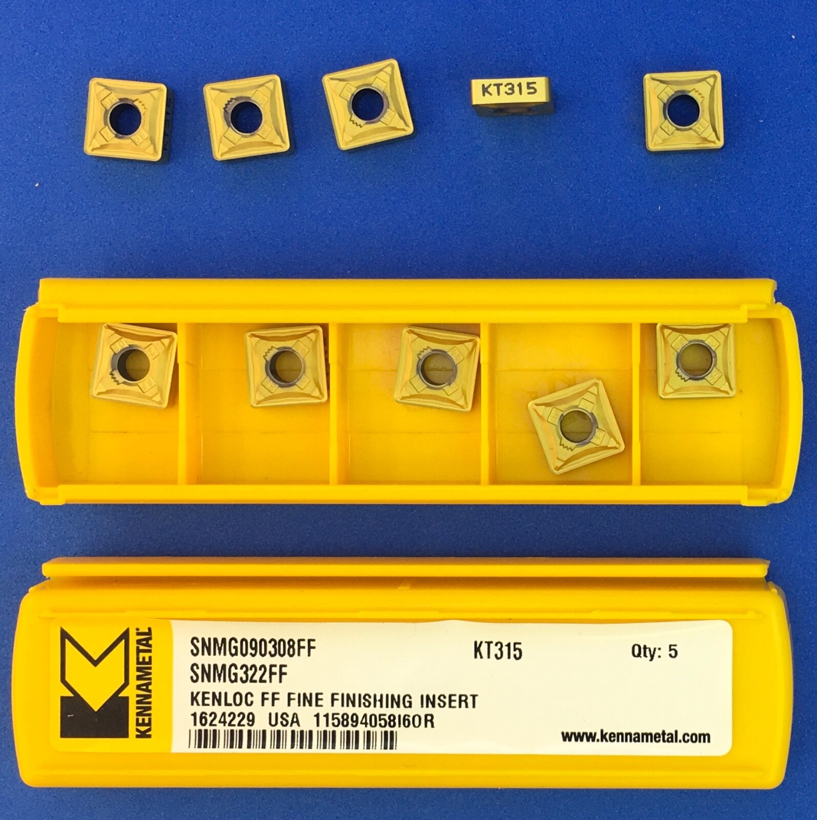 5pc KENNAMETAL SNMG 090308FF SNMG 322FF Cermet Inserts; KT315🎯Machinist