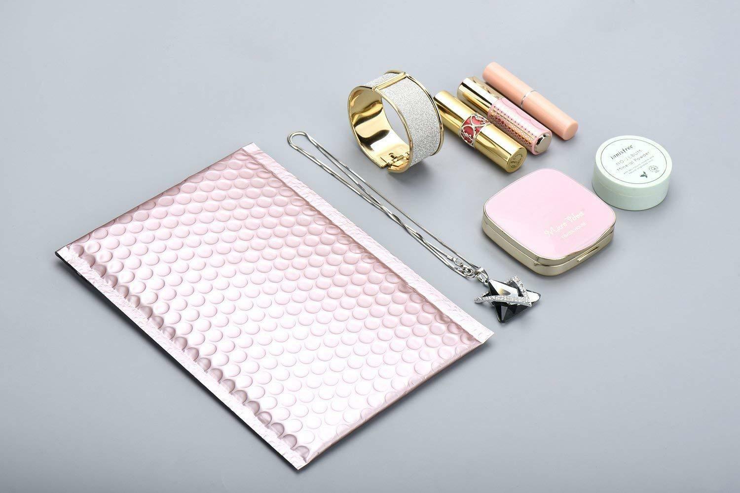 #0 Matte Metallic Rose Gold Poly Bubble Mailers Envelopes 6.5×10 DVD Wide CD