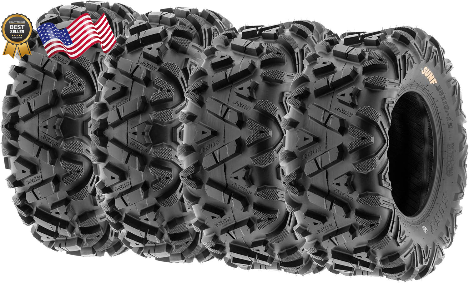 ATV Tires 26X9-12 Front & 26X11-12 Rear UTV All Terrain Tires A033, Set of 4