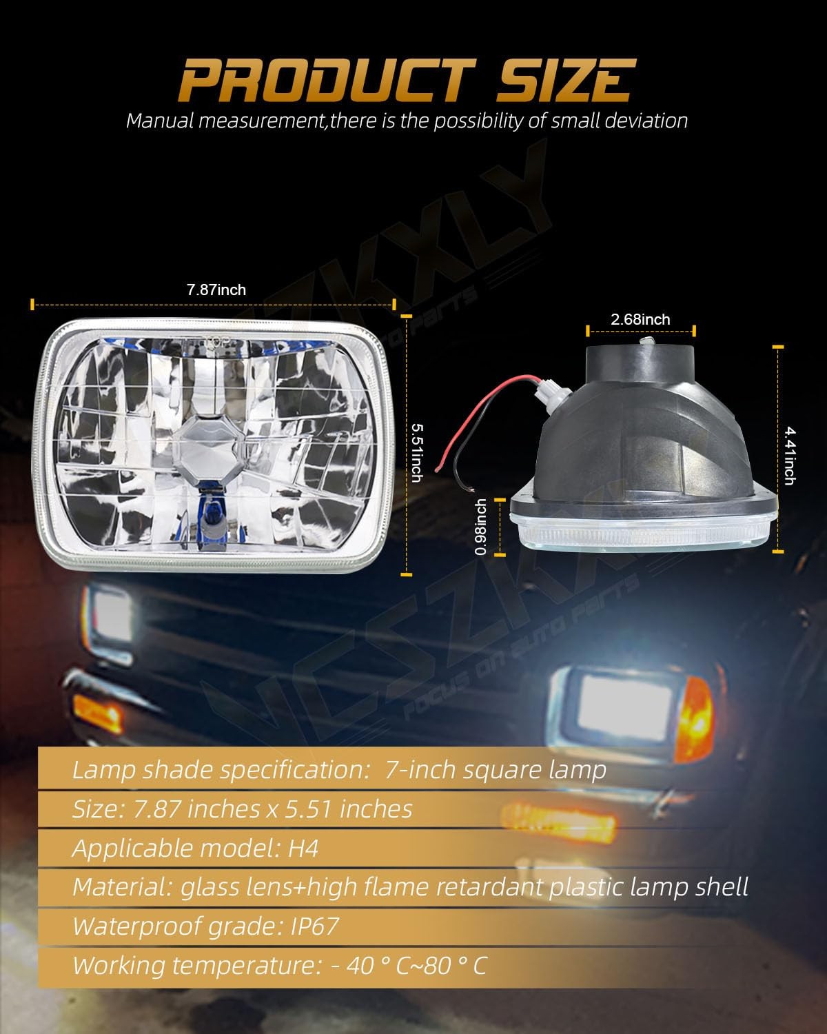 5×7 7×6 LED Headlights Off-road Ford E150 E250 E350 High Low Beam DOT Approved