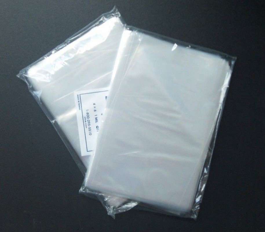 1000 Clear Poly 2-Mil Plastic Bags Lay Flat Open Top FDA Impulse Sealer Baggies