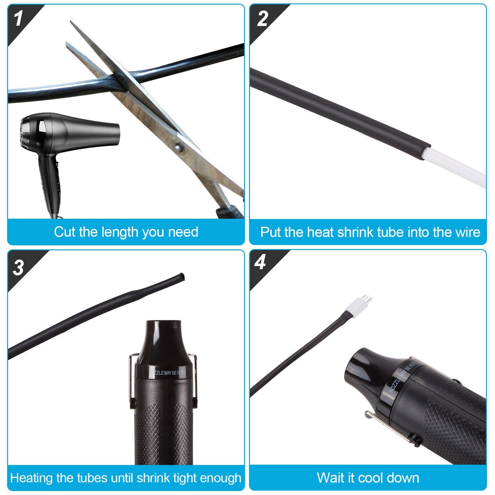 55 ft Dual Wall Adhesive Glue Lined Φ1/4″ (6.4mm) Heat Shrink Tubing 3:1 Ratio