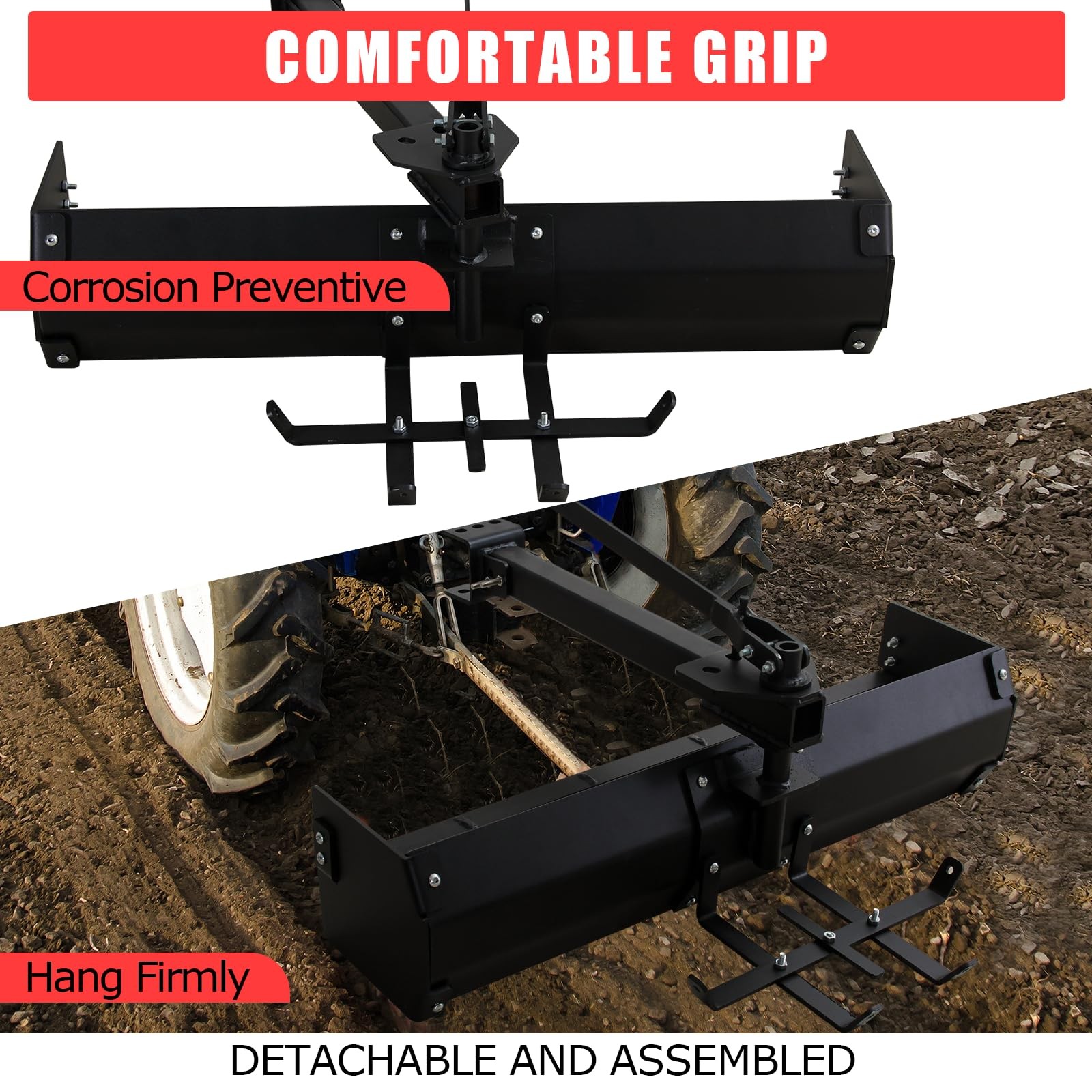 42″ Tow Behind Box Scraper Lawn Tractor Attachments for ATV UTV Tractor Mower US