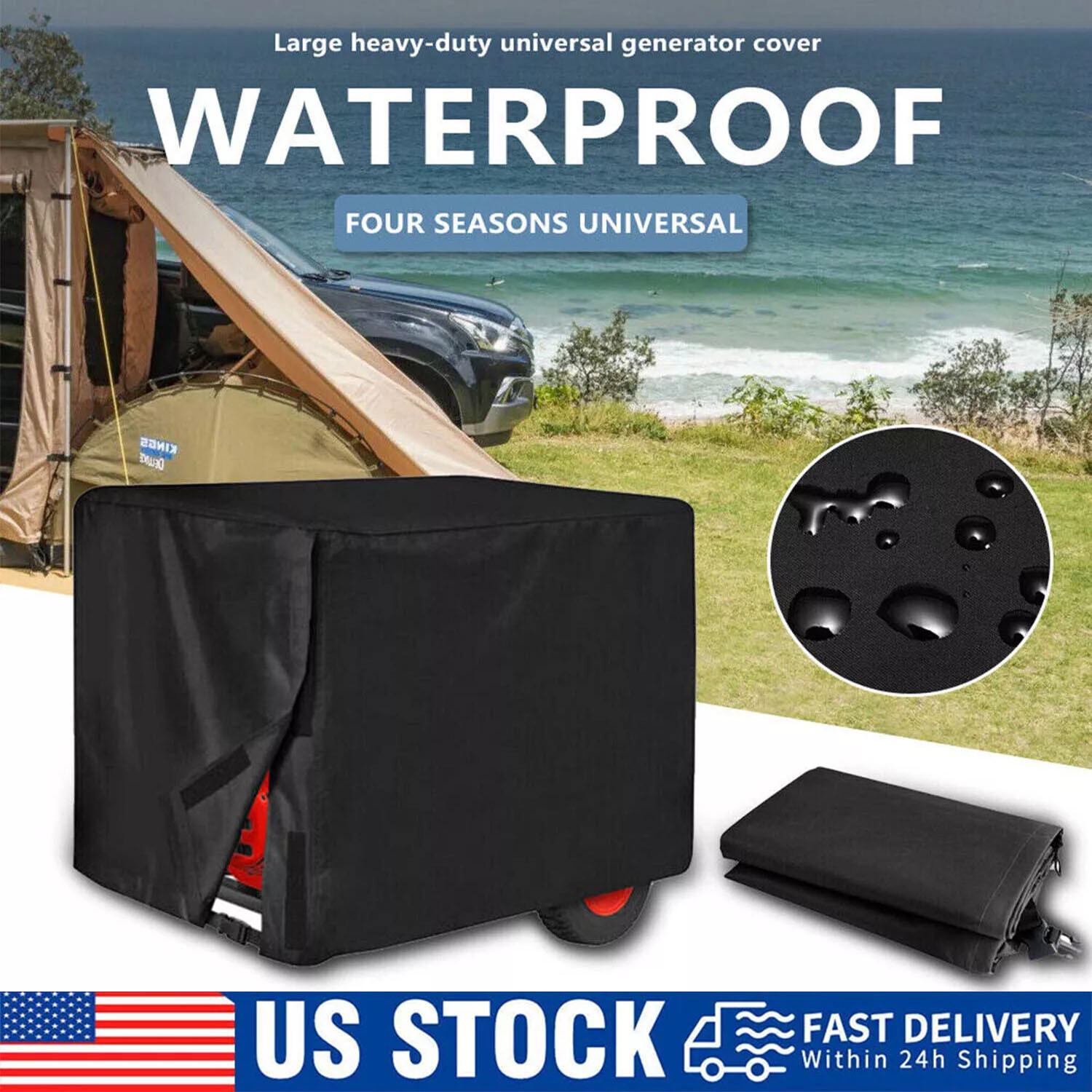 Universal Generator Cover 600D Waterproof For 3000-5000watt (32″ X 24″ X 24″)