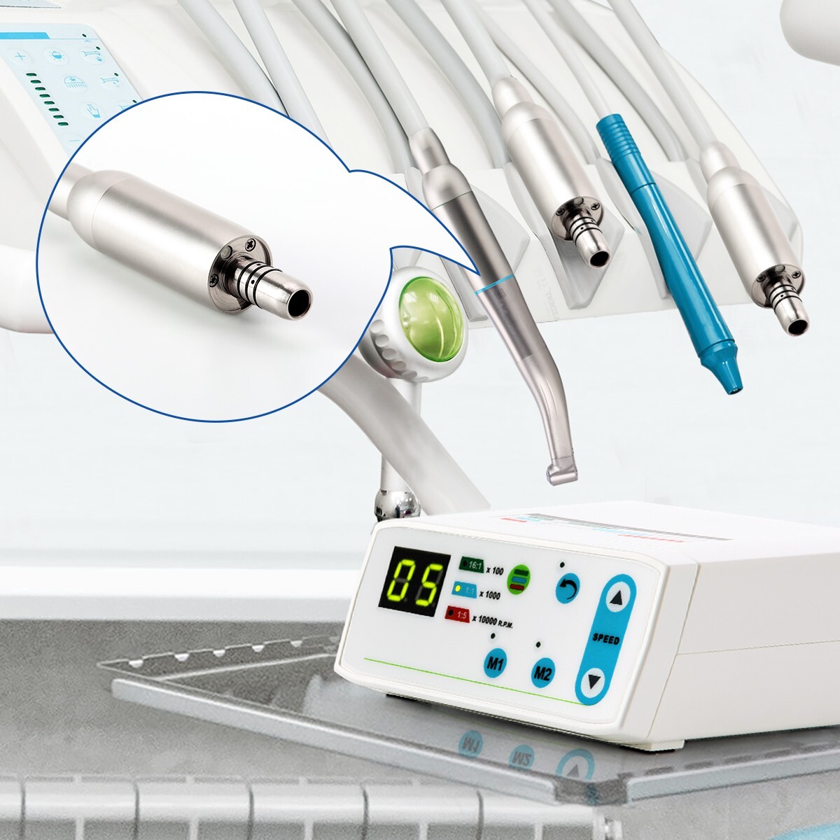 AZDENT Dental Brushless Electric LED Micro Motor Internal Spray E-type 3.4Ncm US
