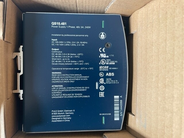 Puls QS10.481 Power Supply Input: AC 100-240V Output: DC 48-56V New
