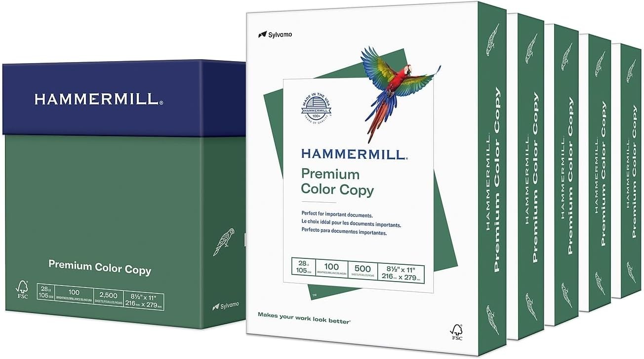 8.5-inch x 11-inch Premium Color Copy Paper 28 lbs. 100 Brightness