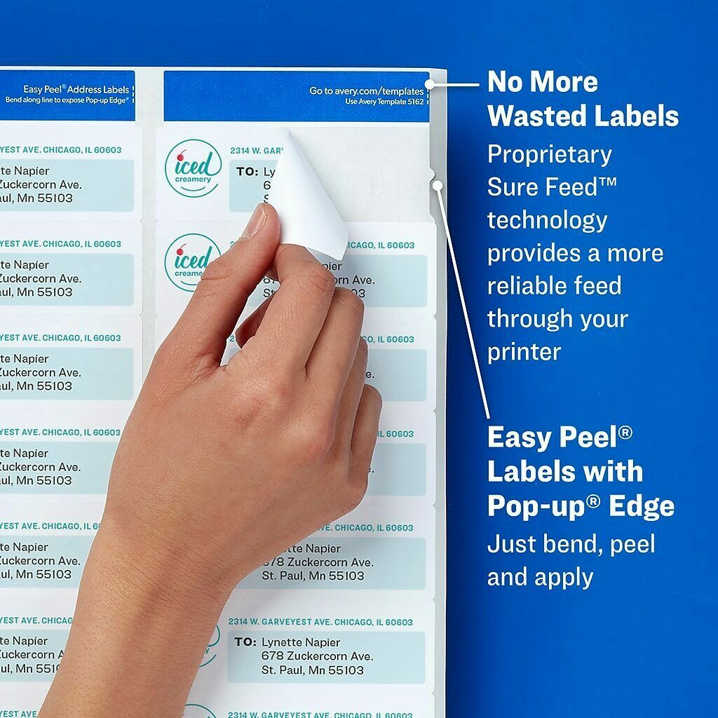 Avery Easy Peel Laser Address Labels 1″ x 2 5/8″ (5160) PICK YOUR OWN # OF LABEL