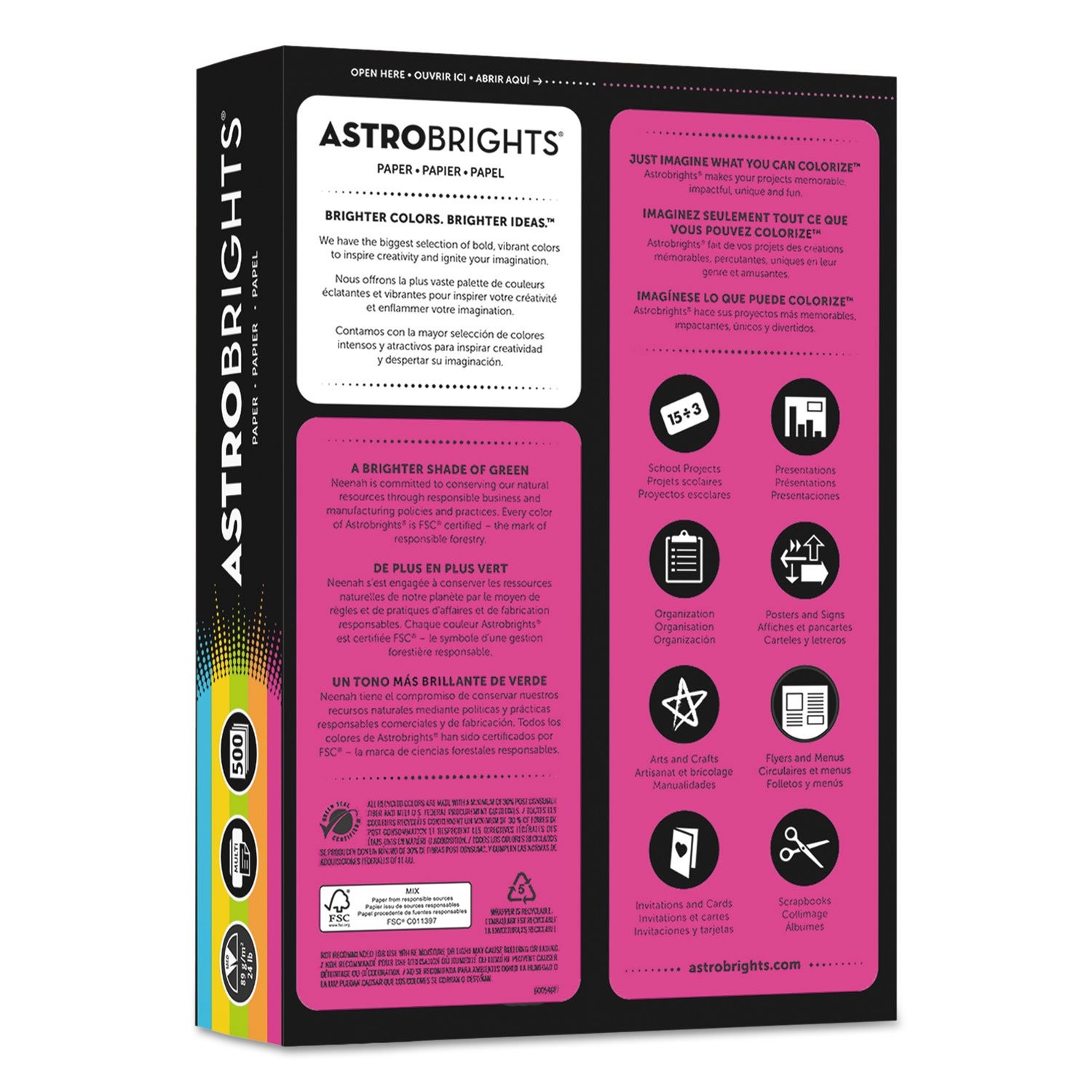 Astrobrights® Bright Color Paper, Letter Size Paper, 24 lb, Assorted Colors, …