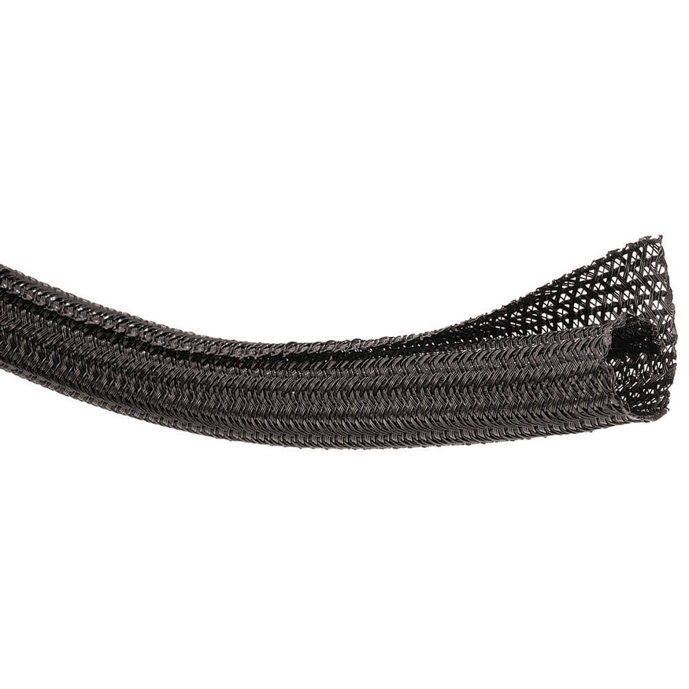 TECHFLEX F6N0.38BK Braided Sleeving,0.375 In.,150 ft.,Black 2RMH1