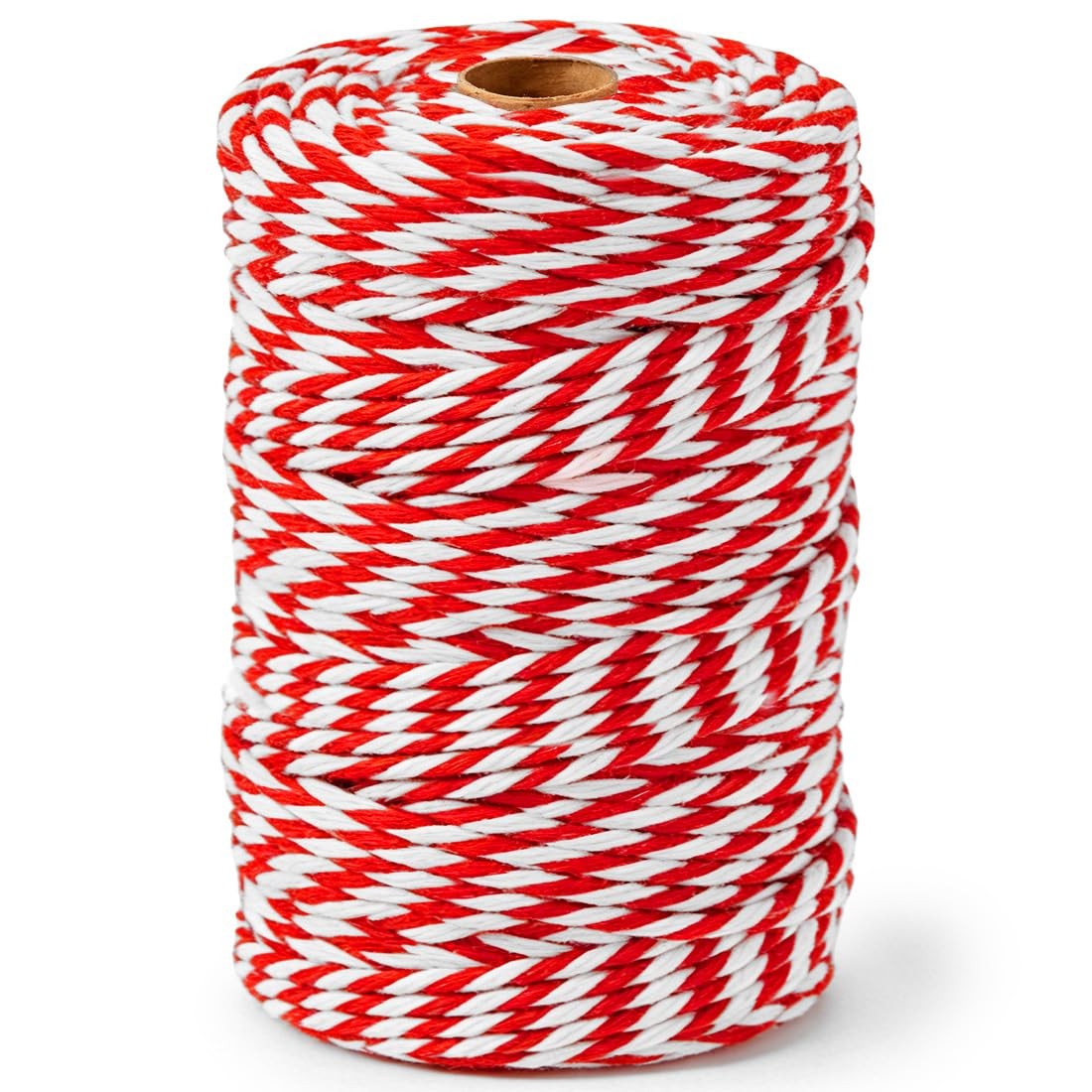SMART&CASUAL Red and White Cotton Twine, 700 Feet Natural 700 Feet,
