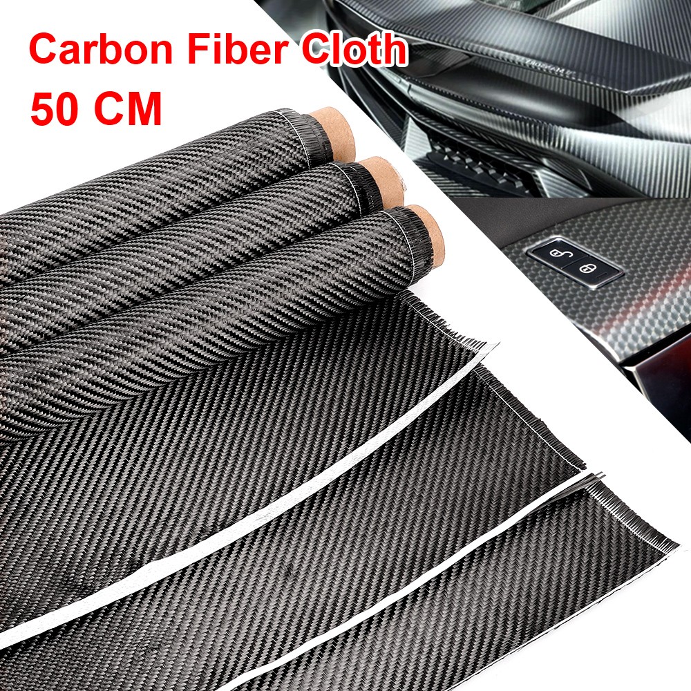 20″ x 10FT Real Carbon Fiber Fabric Cloth Roll 3k 200gsm 2×2 Twill Weave Black