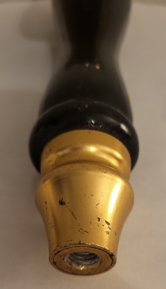 Vtg Newcastle Brown Ale Beer Tap Screw On Handle The One and Only Wood 11.5 IN