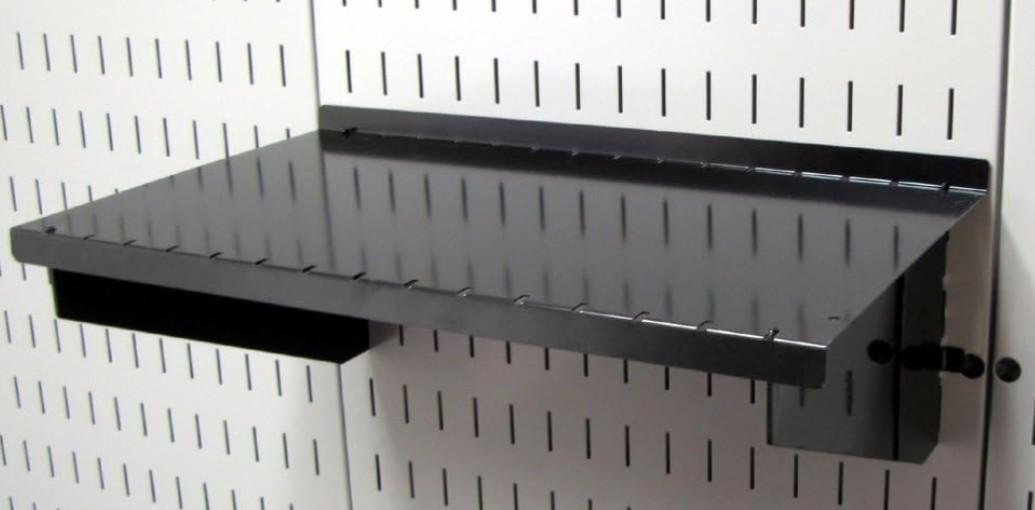 Wall Control ASM-SH-1609 B Shelf Assembly 16in x 9in Black Pegboard Shelf New