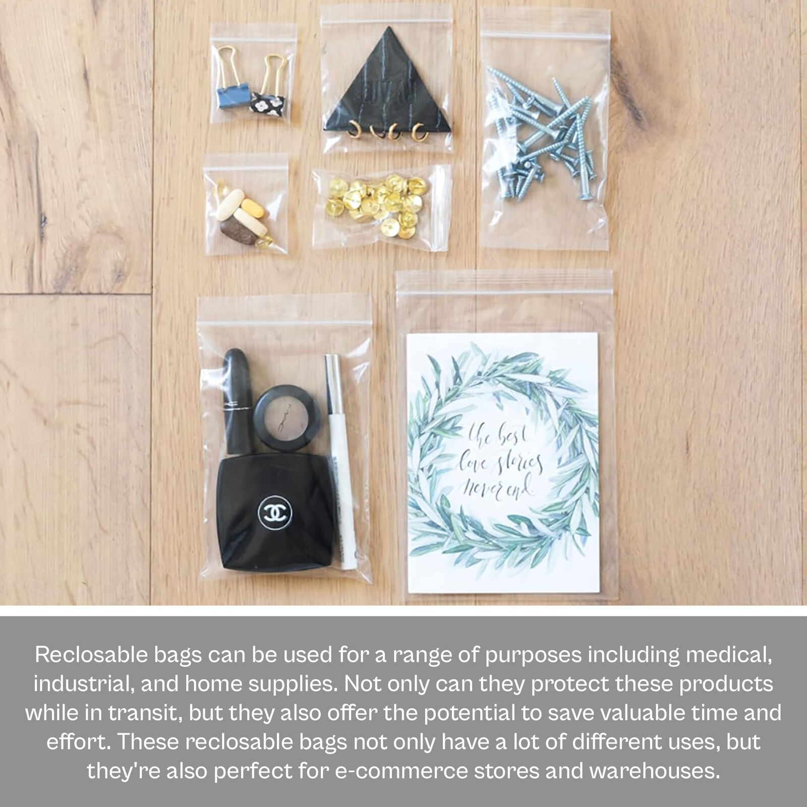 1000 Pcs 6″ x 6″ Zipper Bags Clear 4 Mil Reclosable Self Seal Ziplock Baggies